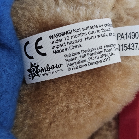 Rainbow Designs Plush Paddington Bear Toy Blue Red Suitcase And Rubber Boots 14" - Picture 10 of 12